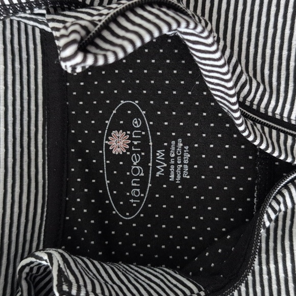 Tangerine Active Pullover Half Zip Hoodie Black White Stripe Women's Medium - Picture 9 of 14